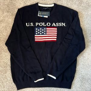 U.S. Polo assn. flag knit sweater NWT